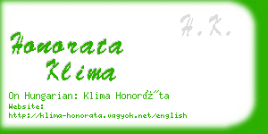 honorata klima business card